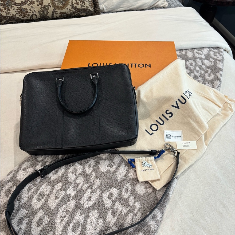 Louis Vuitton Black Briefcase Sleek Professional Design